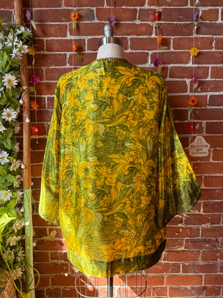 Autumn Moon Silky Flowy Kimono - Fair Trade Made - Final Sale