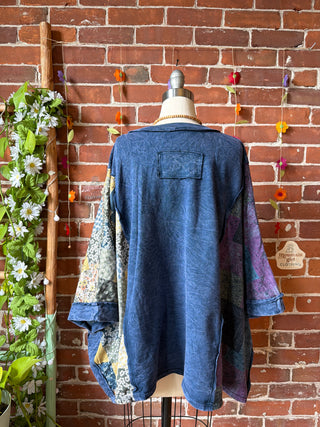 OOAK Summer Collection - Upcycled Crescent Moon Poncho Style Top 🌙
