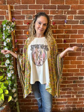Stevie Nicks Inspired Mystical Retro Floral Poncho