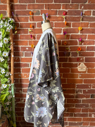 OOAK Summer Collection- Upcycled Take The Trails Floral Butterfly Patch Hi Lo Cropped Hybird Poncho