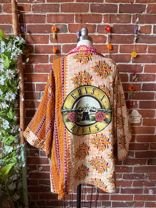 OOAK Summer Collection - Upcycled Guns N Roses Inspired Vintage Kantha Jacket