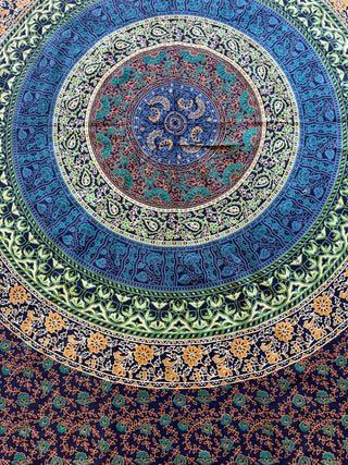 100% cotton Blue Mandala Boho Tapestry