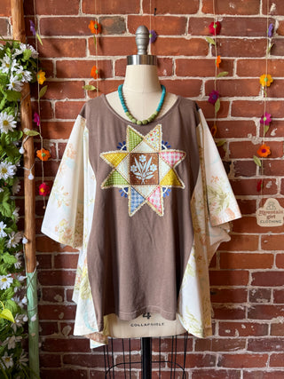 OOAK Autumn Collection- Upcycled  Poncho Tee