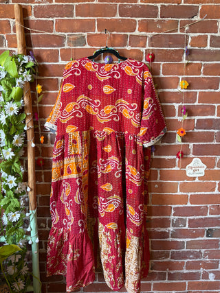Coffee In The Morning Kantha Dress - Fits up to 3X