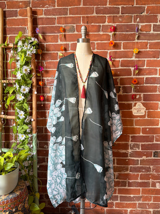 Summer Dreams 100% Silk Poncho Robe- Fair Trade Made