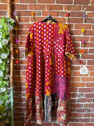 Coffee In The Morning Kantha Dress - Fits up to 3X