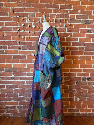 Juniper Patchwork Jacket Kimono- Purples/Jewel Tones