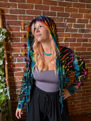 Moonstone Tie Dye Cropped Hoodie - 100% Cotton - Fair Trade Made - Multiple Colors