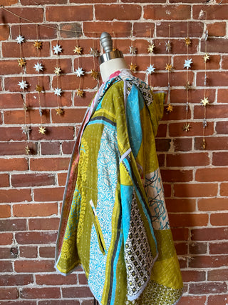 Willow Reversible Kantha Hooded Patchwork Jacket