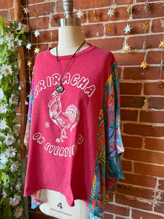 OOAK Autumn Collection - Upcycled Sriracha Poncho Top