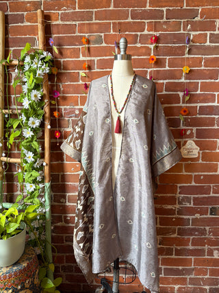 Summer Dreams 100% Silk Poncho Robe- Fair Trade Made