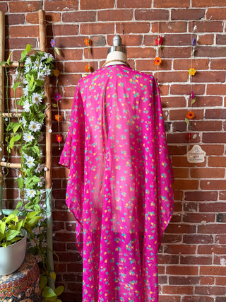 Summer Dreams 100% Silk Poncho Robe- Fair Trade Made