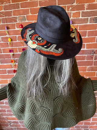 Fair Trade Hand Painted Artisanal Faux Suede Hat