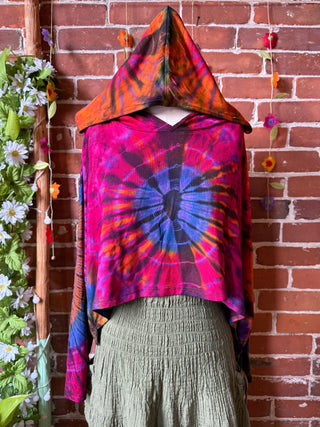 Dark Side of the Moon Rainbow Cropped Tie Dye Hoodies - Multiple Colors Available - Fair Trade Made
