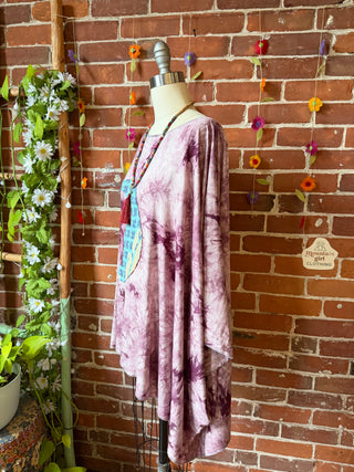 OOAK Summer Collection - Callisto Kantha Crescent Moon Tunic Poncho Top
