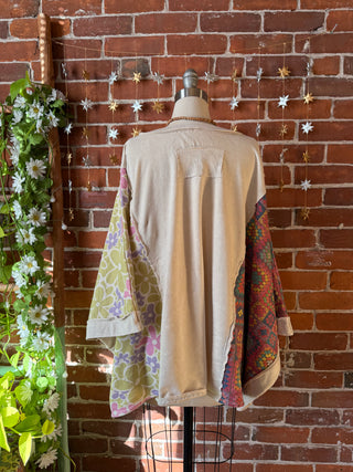 OOAK Winter Collection - Upcycled Crescent Moon Poncho Style Top 🌼