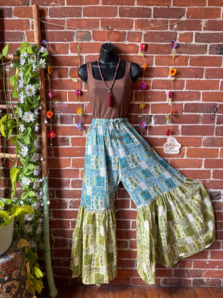 Patchwork Breeze Bell Bottom Pants - Available in Multiple Sizes Small-XL -Fair Trade Made