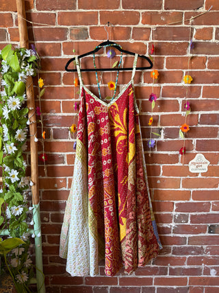 Coffee In The Morning Midi Kantha Summer Dress With Pockets - Fits up to 2X