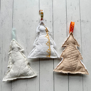 OOAK Quilted Tree Ornament- Small Business Made in the USA