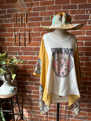 Mystical Stevie Nicks Inspired Golden Yellow Embroidered Poncho
