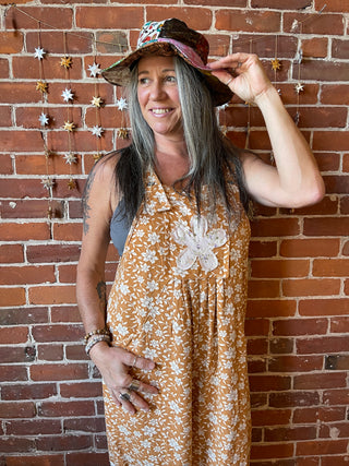 Boho Sunshine Recycled Random Patchwork Sari Hat