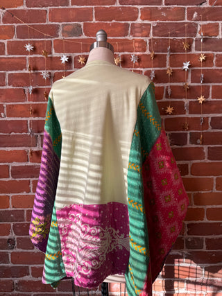 Upcycled Bloom With Grace Kantha Poncho Top