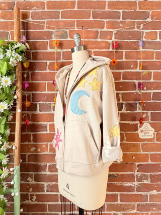 Good Vibes Artisan Bloom Celestial Hoodie Sweatshirt - Multiple Sizes Including Plus
