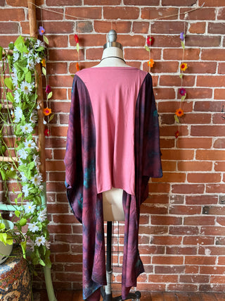 Billy Strings Inspired Hybrid Tie Dye Cropped Hi Lo Poncho Top