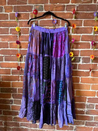 Festival Patchwork Spin Skirt - Purples
