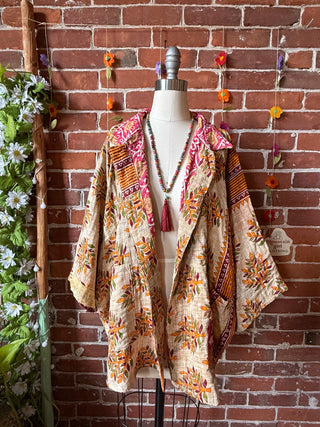 OOAK Summer Collection - Upcycled Guns N Roses Inspired Vintage Kantha Jacket