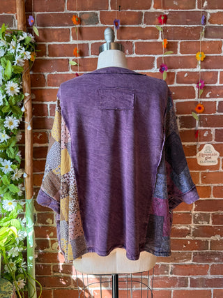 OOAK Summer Collection - Upcycled Flower Patch Patchwork Poncho Style Top
