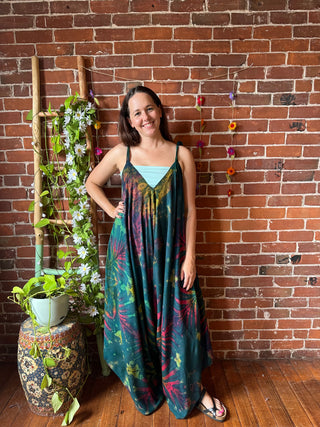 Oh So Flowy Festival Season Tie Dye Jumpsuit Fits up to 2X - Multiple Colors