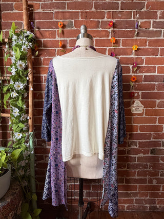 OOAK Summer Collection- Upcycled Butterfly Flowy Hybrid Hi Lo Tee