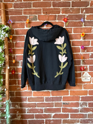 Good Vibes Artisan Bloom Floral Hoodie Sweatshirt