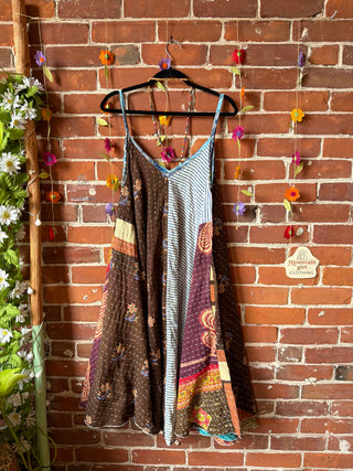 Coffee In The Morning Midi Kantha Summer Dress With Pockets - Fits up to 2X