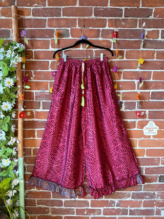 Festival Drift Wide Leg Recycled Sari Lounge Pants - Fair Trade Made