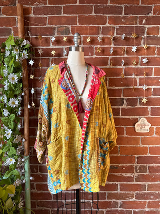 OOAK Winter Collection - Upcycled Willie Nelson+Waylon Jennings Inspired Vintage Kantha Jacket
