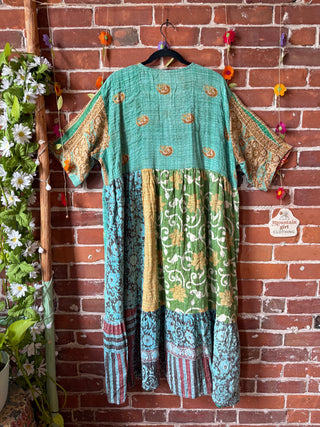Coffee In The Morning Kantha Dress - Fits up to 3X