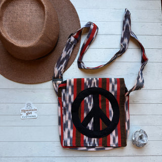 Peace Sign Ikat Purse - Fair Trade Made- Final Sale
