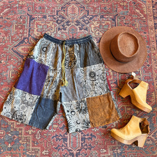 Celestial Dreamer Patchwork Board Shorts Style - 100% Cotton