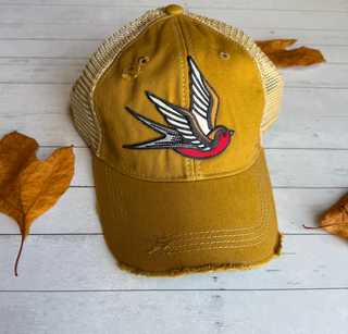 Boho Bird Patch Hat