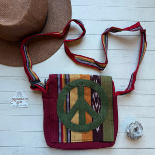 Peace Sign Ikat Purse - Fair Trade Made- Final Sale