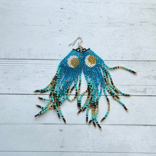 Crescent Moon Fringe Earrings