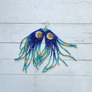 Crescent Moon Fringe Earrings