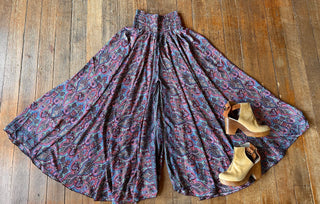 Silky Paisley Wide Leg Palazzo Pants