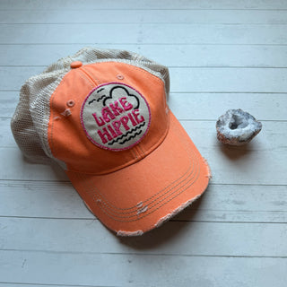 Lake Hippie Patch Hat - Orange Sherbert