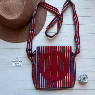Peace Sign Ikat Purse - Fair Trade Made- Final Sale