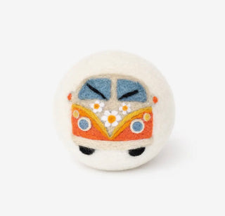 Hippie Bus, Daisy Flower + Mushroom Wool Dryer Ball Set- Fair Trade Made