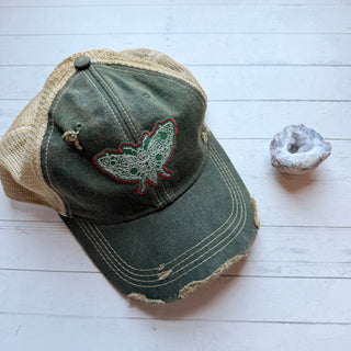 Moth Patch Hat - Pine Green