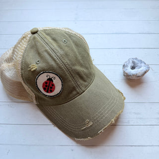 Ladybug Patch Hat - Green